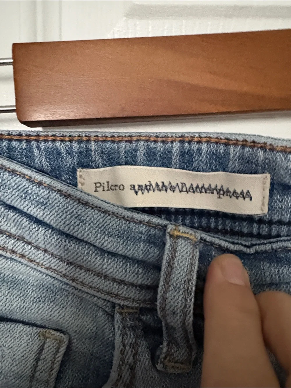 Pilcro Boyfriend Light Wash Distressed Denim Shorts - - Picture 2 of 3